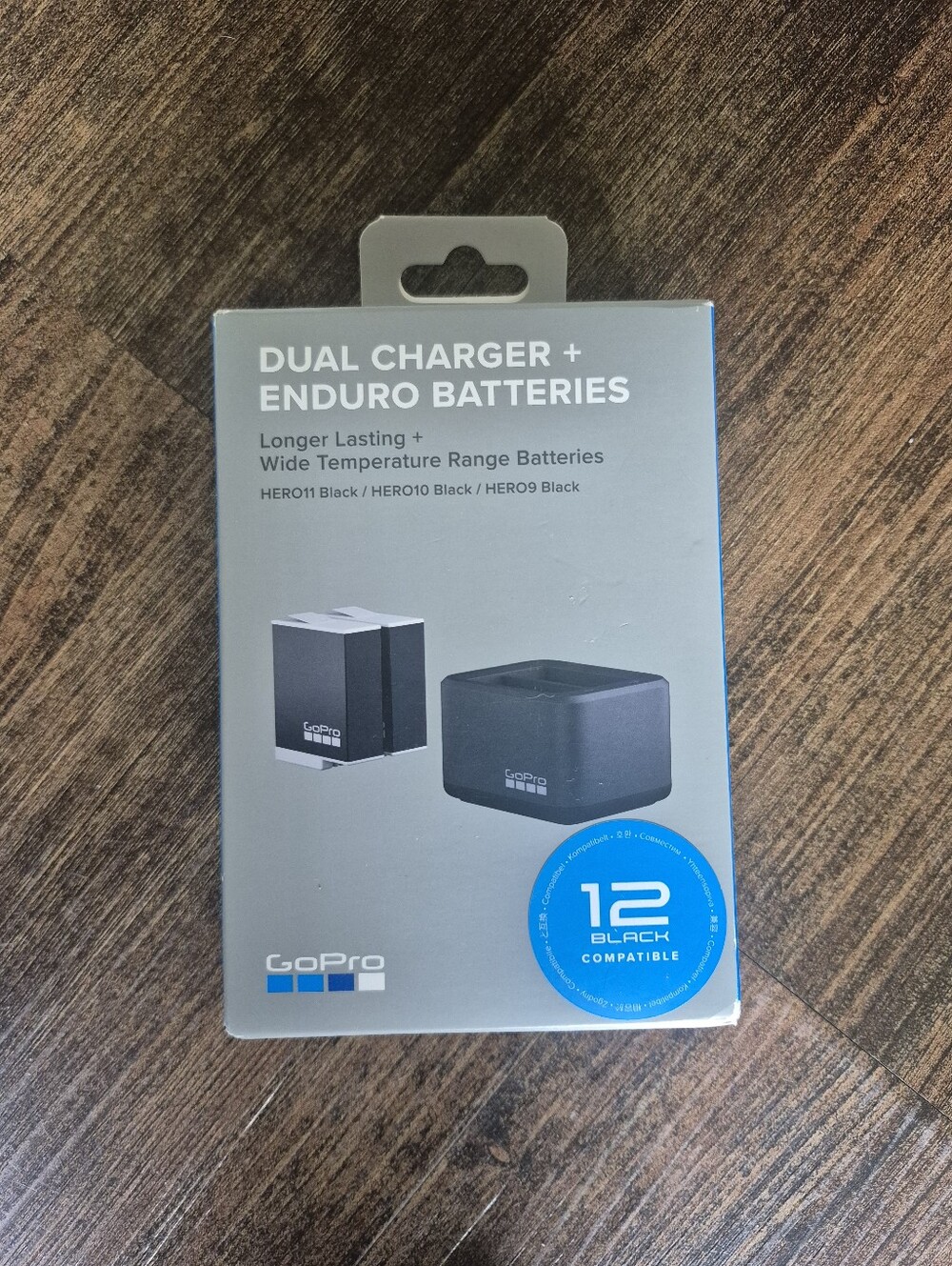 Go Pro Dual Battery Charger Plus Enduro Batteries HERO11 HERO10 HERO9 Black